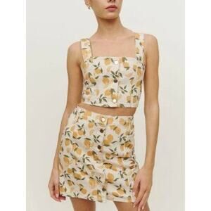 REFORMATION Chrissy Denim Top Limoncello